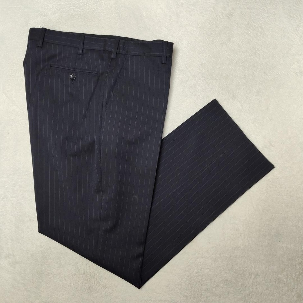 Brooks Brothers Pants Men 37x32 Gray Striped Regent Dress Slacks Work Suit Italy
